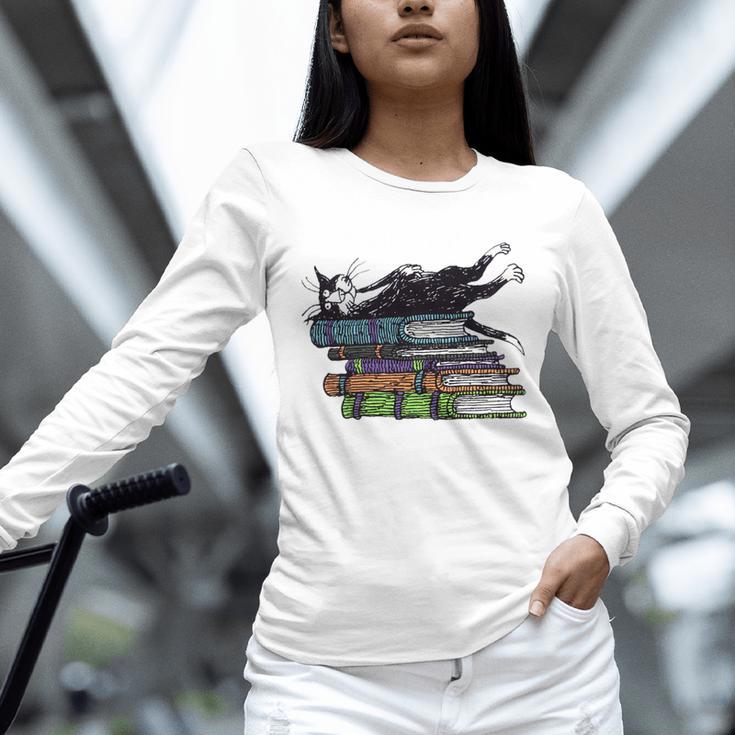 Books Cats Life Is Sweet Cats Books Lover Men Women Unisex Long Sleeve T-Shirt