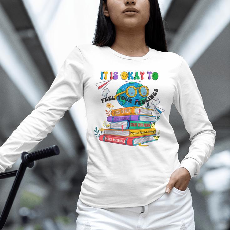 Books It's Okay To Be Kind Yellow Mental Health Day Kids Unisex Long Sleeve T-Shirt Books It's Okay To Be Kind Yellow Mental Health Day Kids Unisex Long Sleeve T-Shirt
