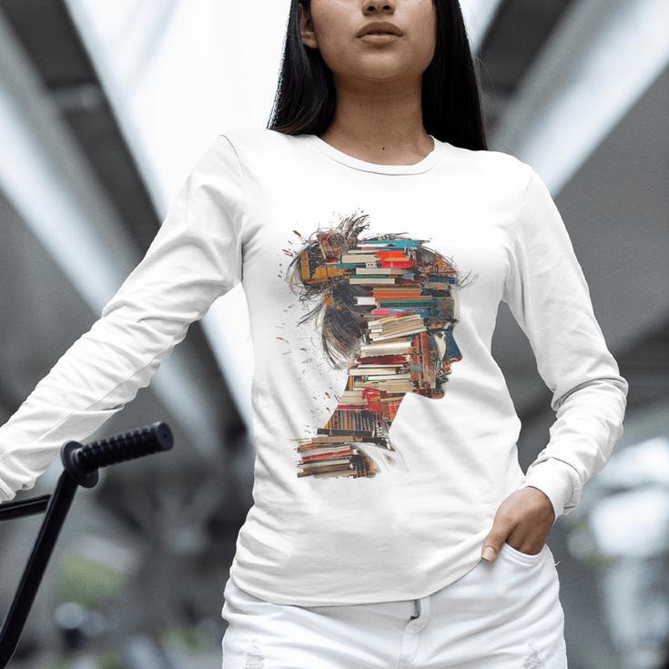 Books Lover Women Art Colorful Drawing Graphic Books Unisex Long Sleeve T-Shirt Books Lover Women Art Colorful Drawing Graphic Books Unisex Long Sleeve T-Shirt