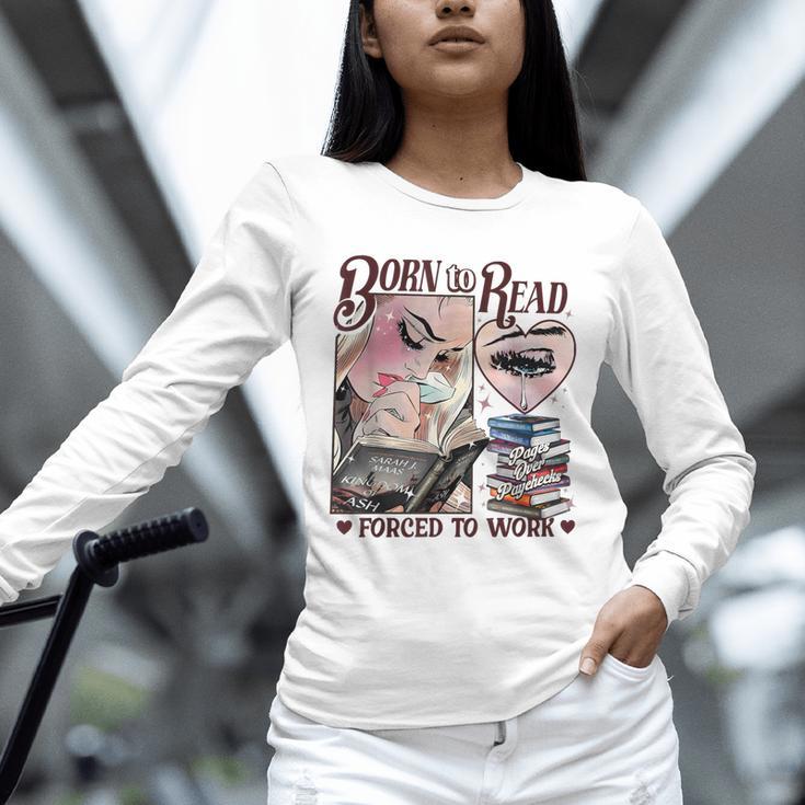 Born To Read Forced To Work Booklover -Adults Book Lovers Casual Grey Small Unisex Long Sleeve T-Shirt Born To Read Forced To Work Booklover -Adults Book Lovers Casual Grey Small Unisex Long Sleeve T-Shirt