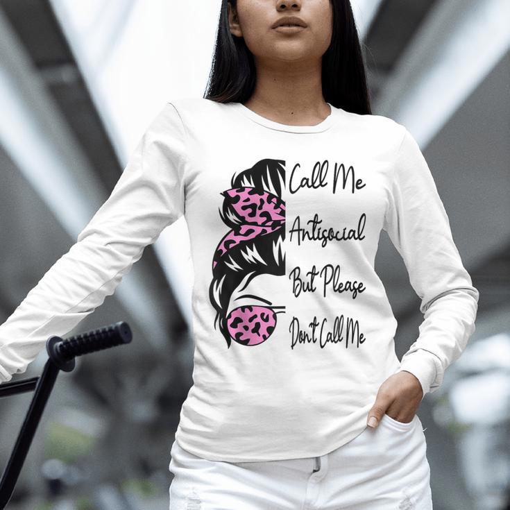 Call Me Antisocial But Please Don't Call Me Introvert Raglan Baseball Tee Unisex Long Sleeve T-Shirt
