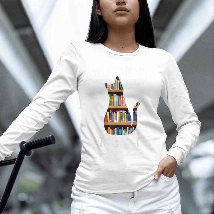 Cat Lover Tee Women Book Lover Reading Librarian Read Unisex Long Sleeve T-Shirt