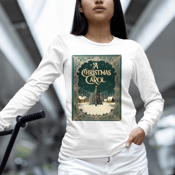 A Christmas Carol Book Cover By Charles Dickens Unisex Long Sleeve T-Shirt A Christmas Carol Book Cover By Charles Dickens Unisex Long Sleeve T-Shirt