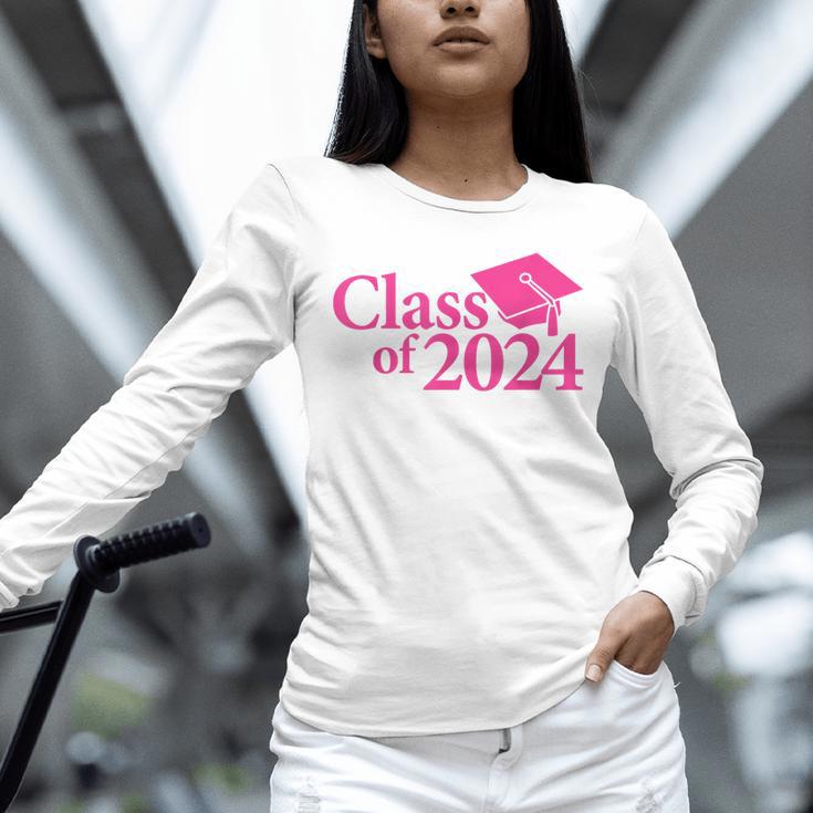 Class Of 2024 Pink For Girls And Women Graduation Unisex Long Sleeve T-Shirt