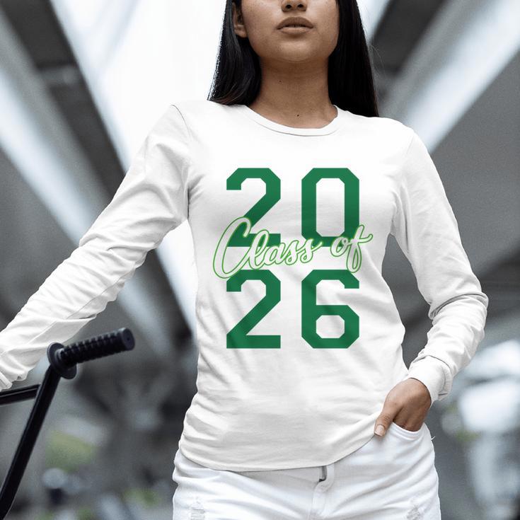 Class Of 2026 Graduation Varsity Green And On The Back Unisex Long Sleeve T-Shirt