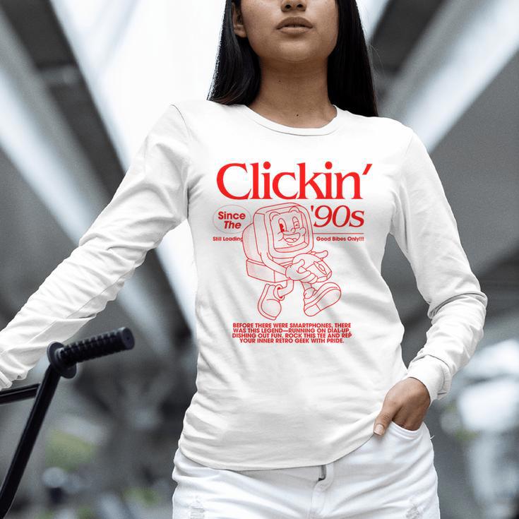 Clickin' Since The 90s Retro Computer Nostalgia Unisex Long Sleeve T-Shirt