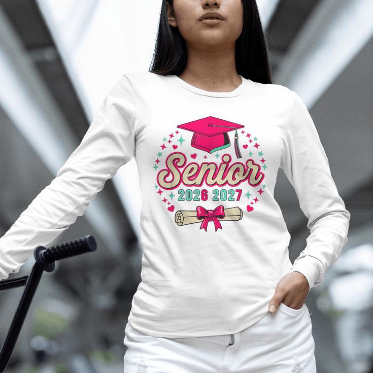 Coquette Pink Bow Senior 2026 2027 Graduation Unisex Long Sleeve T-Shirt