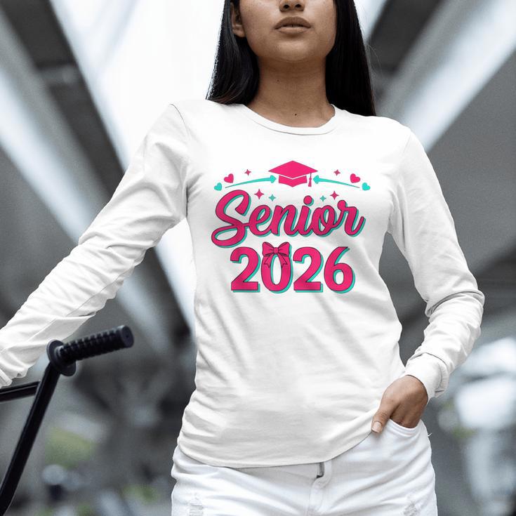 Coquette Pink Bow Senior 2026 Class Of Graduation Unisex Long Sleeve T-Shirt