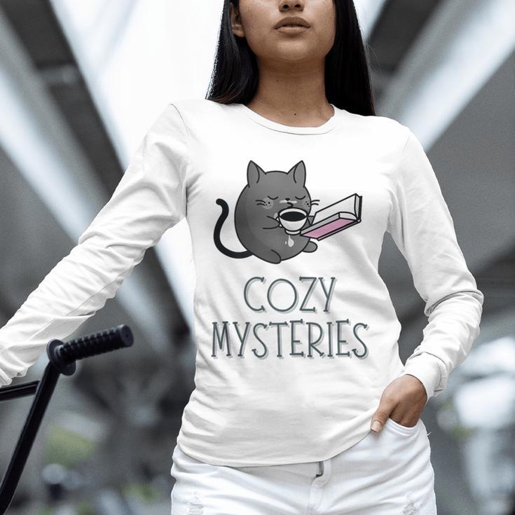 Cozy Mysteries Coffee And Novel For Book Lovers Unisex Long Sleeve T-Shirt Cozy Mysteries Coffee And Novel For Book Lovers Unisex Long Sleeve T-Shirt