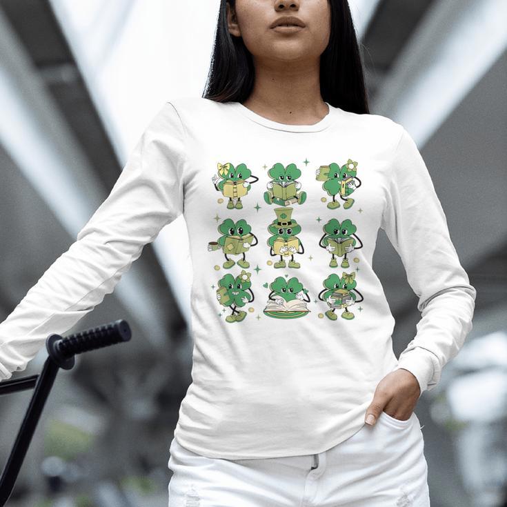 Cute Shamrock Reading Books St Patrick's Day Teacher Reading Unisex Long Sleeve T-Shirt Cute Shamrock Reading Books St Patrick's Day Teacher Reading Unisex Long Sleeve T-Shirt