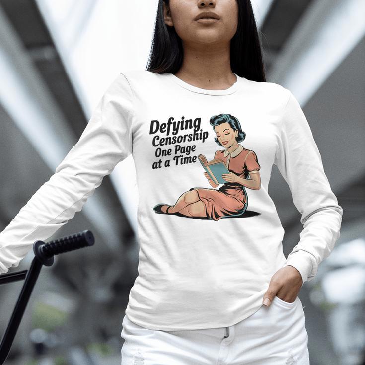 Defying Censorship One Page At a Time Read Banned Books Unisex Long Sleeve T-Shirt