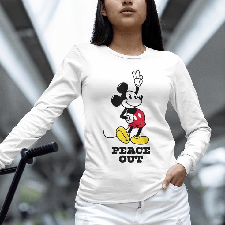 Disney Mickey Mouse Peace Out Totally Retro Graduation Unisex Long Sleeve T-Shirt
