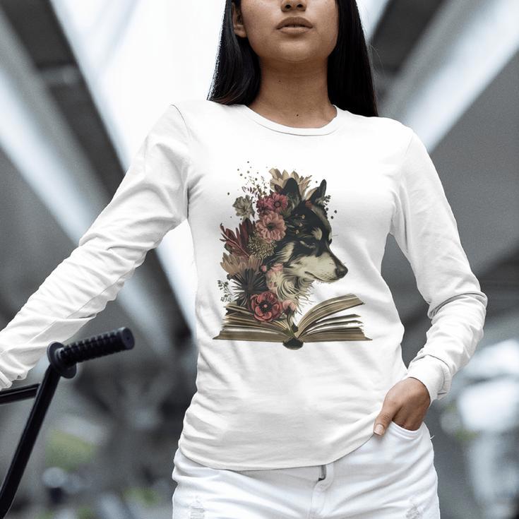 Dog Book Flower Unisex Long Sleeve T-Shirt