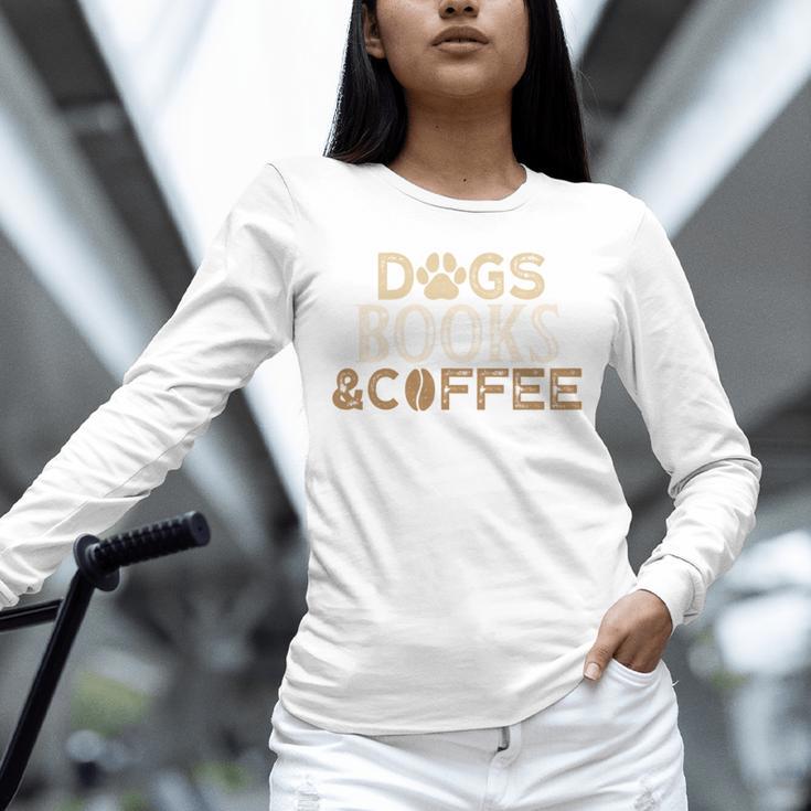 Dogs Books & Coffee Unisex Long Sleeve T-Shirt