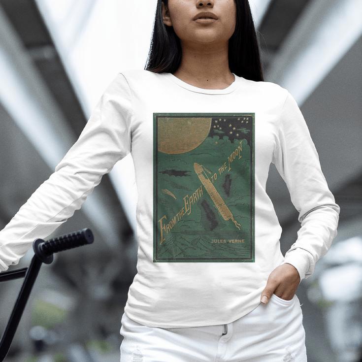 From The Earth To The Moon Book Cover 1874 Premium Unisex Long Sleeve T-Shirt