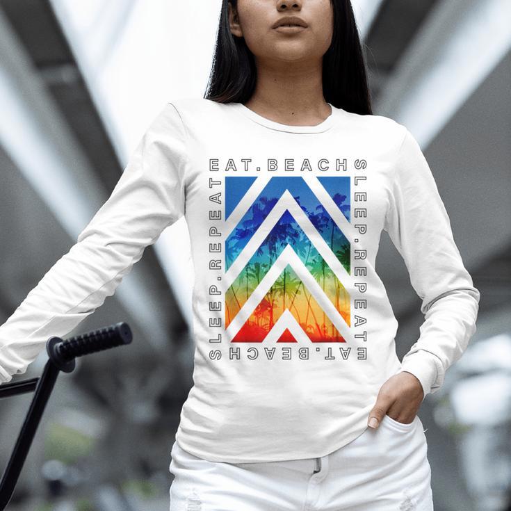 Eat Beach Sleep Repeat Summer Vacation Graduation Tees Men Women Kids Unisex Long Sleeve T-Shirt