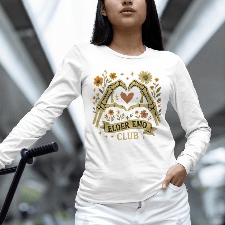 Elder Emo Club Skeleton Hands Heart Nostalgia Premium Tri-Blend Unisex Long Sleeve T-Shirt Elder Emo Club Skeleton Hands Heart Nostalgia Premium Tri-Blend Unisex Long Sleeve T-Shirt