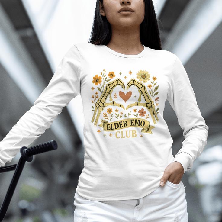 Elder Emo Club Skeleton Hands Heart Nostalgia Unisex Long Sleeve T-Shirt