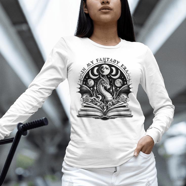 In My Fantasy Era Books Dragon & Moon Bookish Bookworm Unisex Long Sleeve T-Shirt
