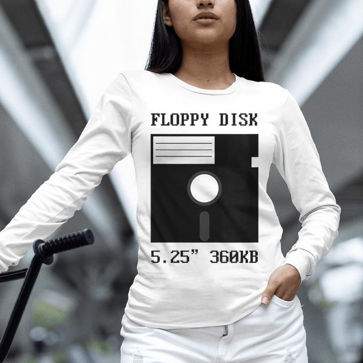 Floppy Disk Computer Nostalgia Fun PC Enthusiast History Unisex Long Sleeve T-Shirt