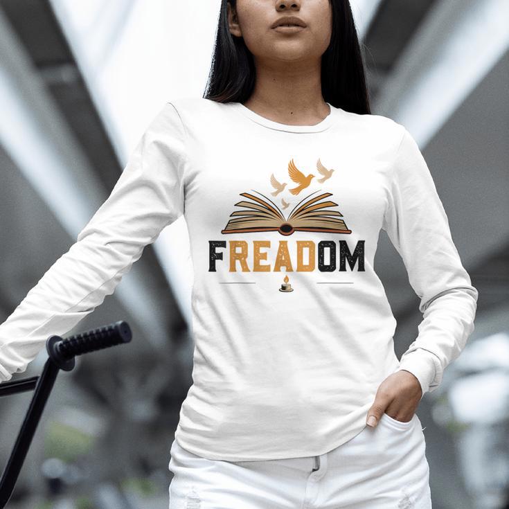 Freadom Anti Banned Books Lovers Reading Librarian Bookworm Unisex Long Sleeve T-Shirt
