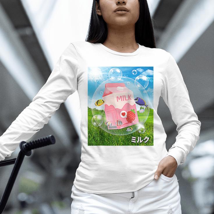 Frutiger Aero Aesthetic Tech Kawaii Strawberry Milk Fishes Raglan Baseball Tee Unisex Long Sleeve T-Shirt Frutiger Aero Aesthetic Tech Kawaii Strawberry Milk Fishes Raglan Baseball Tee Unisex Long Sleeve T-Shirt