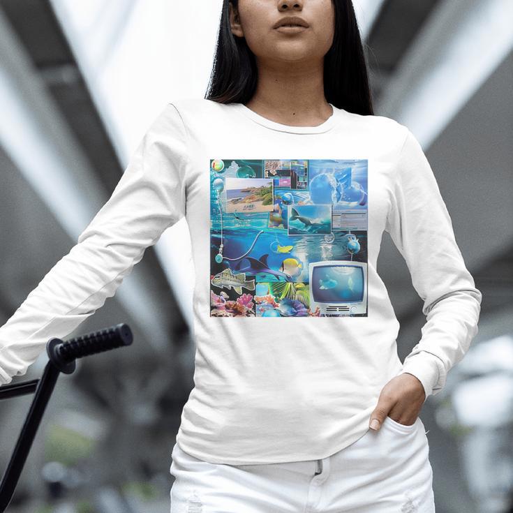 Frutiger Aero Retro Vibes Premium Tri-Blend Unisex Long Sleeve T-Shirt