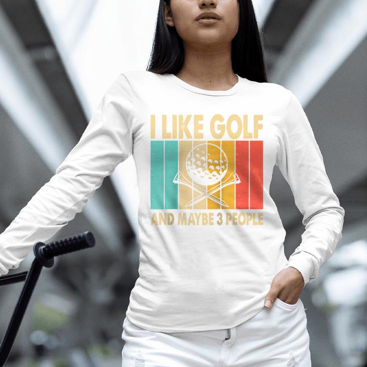 I Like Golf And Maybe 3 People Introvert Raglan Baseball Tee Unisex Long Sleeve T-Shirt