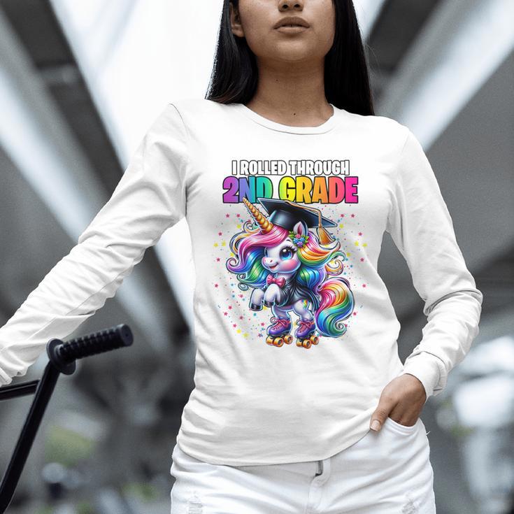 Graduation 2nd Grade Unicorn Roller Skate Girls Grad Unisex Long Sleeve T-Shirt