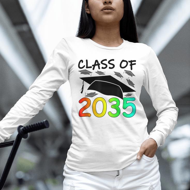 Graduation Class Of 2035 Hand Prints Space Pre-K -12th Grade Unisex Long Sleeve T-Shirt