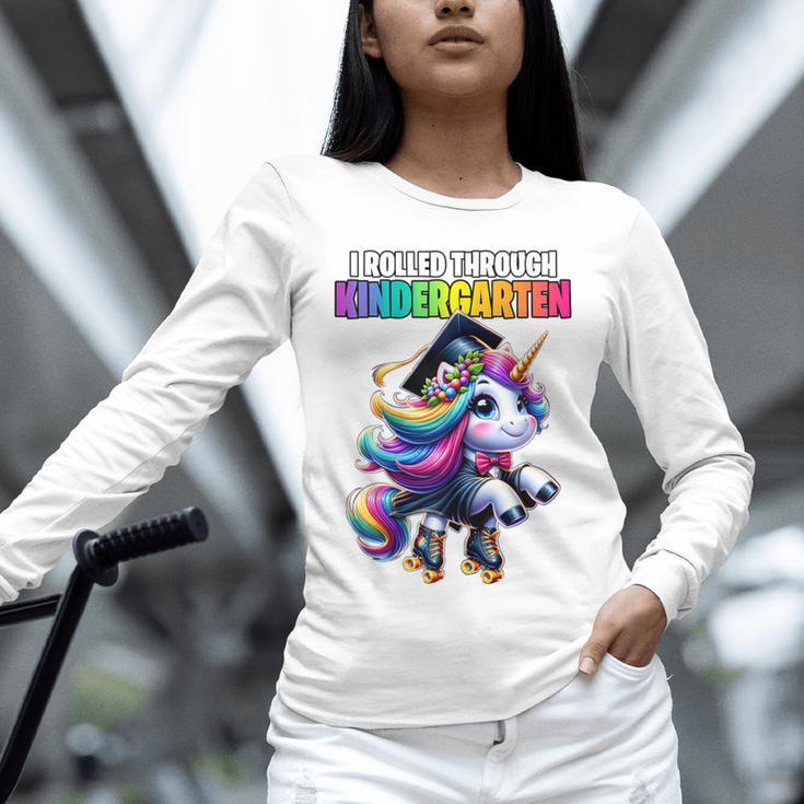 Graduation Kindergarten Unicorn Roller Skate Girls Grad Unisex Long Sleeve T-Shirt