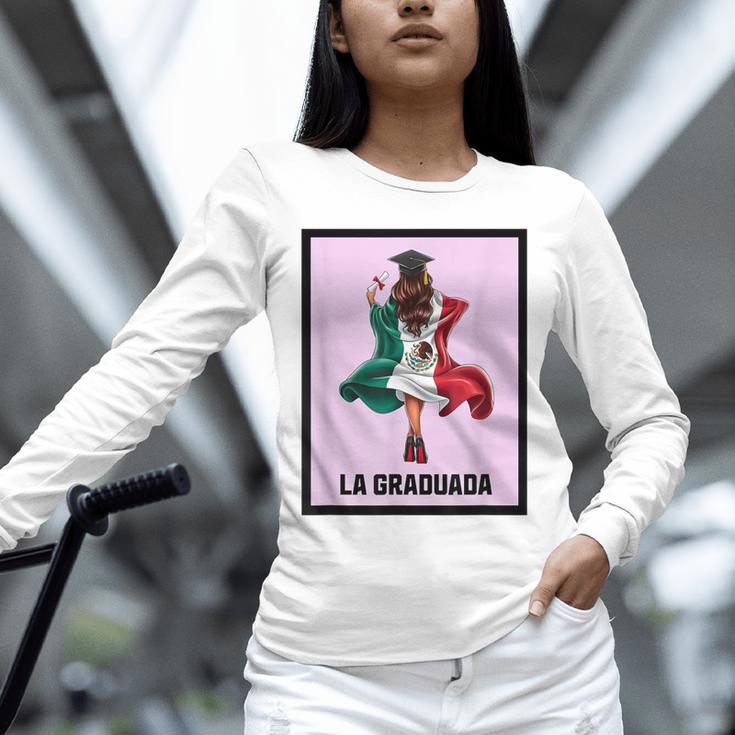Graduation Latina Educated La Graduada Mexican Bingo Card Unisex Long Sleeve T-Shirt