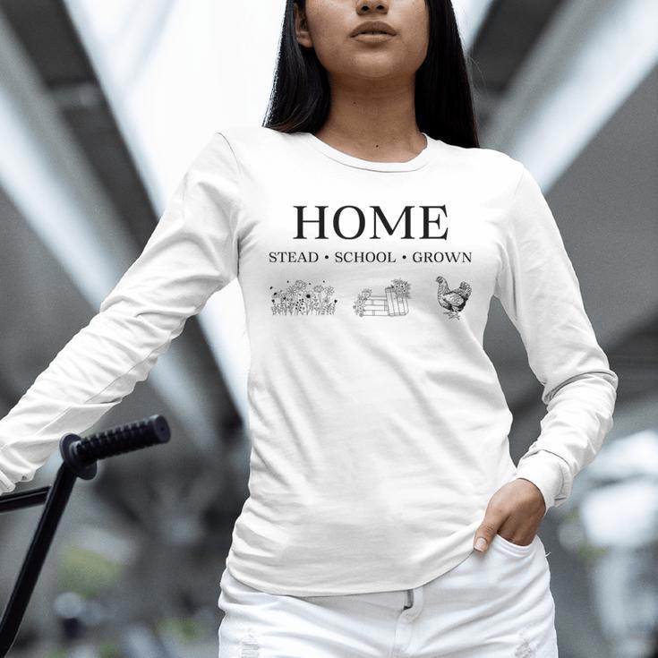 Home Stead School Grown Flowers Book Chicken Unisex Long Sleeve T-Shirt Home Stead School Grown Flowers Book Chicken Unisex Long Sleeve T-Shirt
