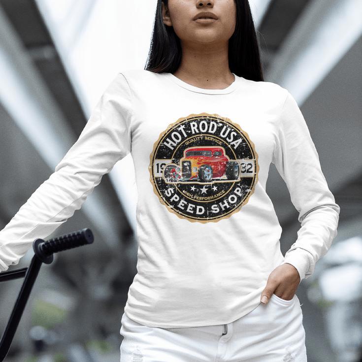 Hotrod Custom Car Automotive Nostalgia Distressed Premium Tri-Blend Unisex Long Sleeve T-Shirt