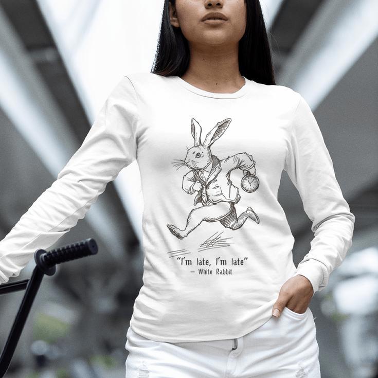 I'm Late I'm Late Rabbit From Alice Wonderland Book Unisex Long Sleeve T-Shirt
