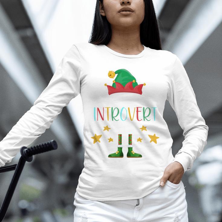 The Introvert Elf Christmas Family Matching Fun Xmas Top Unisex Long Sleeve T-Shirt