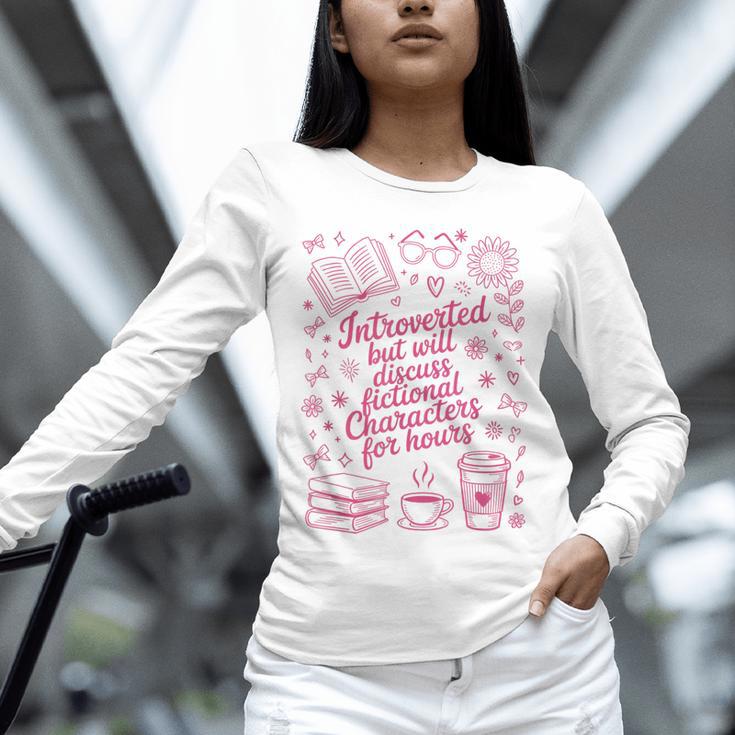 Introvert Fictional Character Read Books Lover Reading Unisex Long Sleeve T-Shirt Introvert Fictional Character Read Books Lover Reading Unisex Long Sleeve T-Shirt