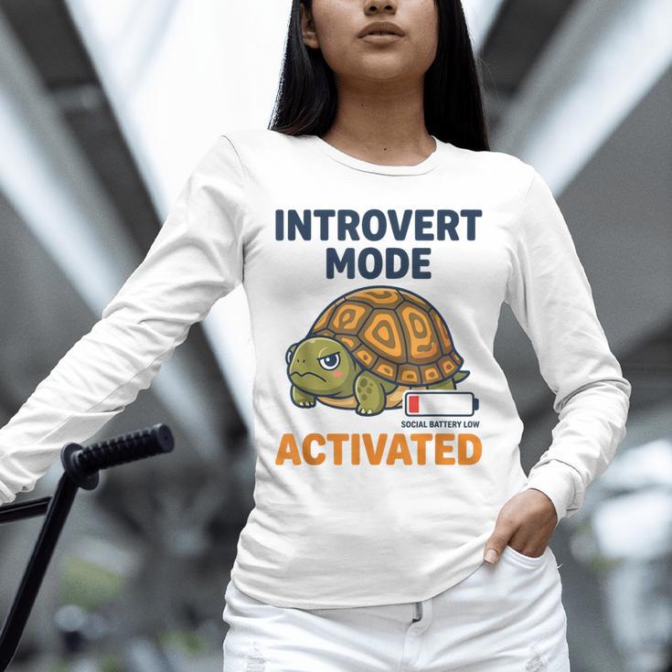 Introvert Mode Activated Low Social Battery Box Turtle Unisex Long Sleeve T-Shirt Introvert Mode Activated Low Social Battery Box Turtle Unisex Long Sleeve T-Shirt