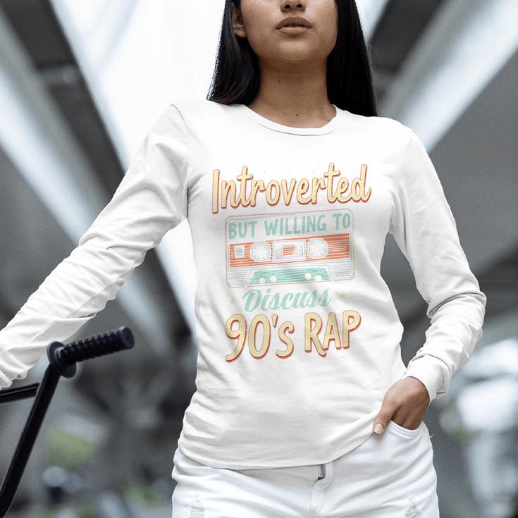 Introverted But Willing To Discuss 90s Rap Premium Tri-Blend Unisex Long Sleeve T-Shirt