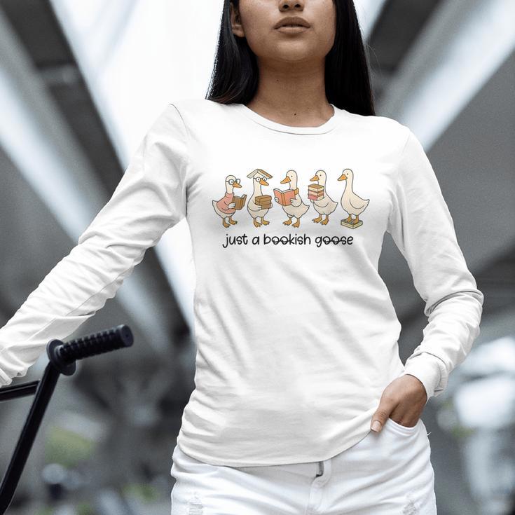 Just a Bookish Goose Cute Reading Geese For Book Fanatics Unisex Long Sleeve T-Shirt Just a Bookish Goose Cute Reading Geese For Book Fanatics Unisex Long Sleeve T-Shirt
