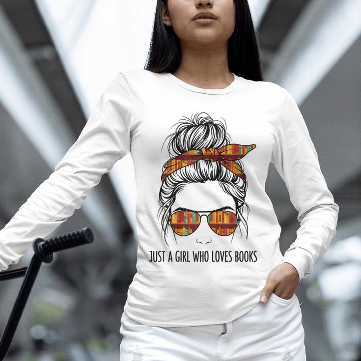 Just a Girl Who Loves Books Pajamas Shirt Reading Book Lover Unisex Long Sleeve T-Shirt