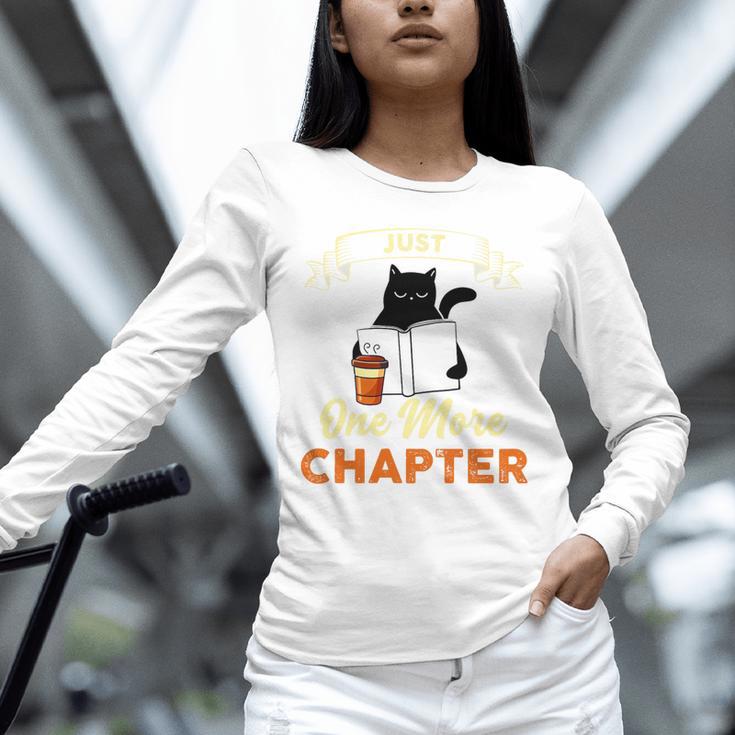 Just One More Chapter Fun Cat Coffee Reading Book Premium Tri-Blend Unisex Long Sleeve T-Shirt