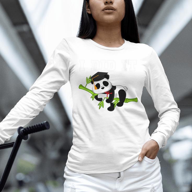 I Did It Kawaii Panda With Graduation Cap Diploma Unisex Long Sleeve T-Shirt