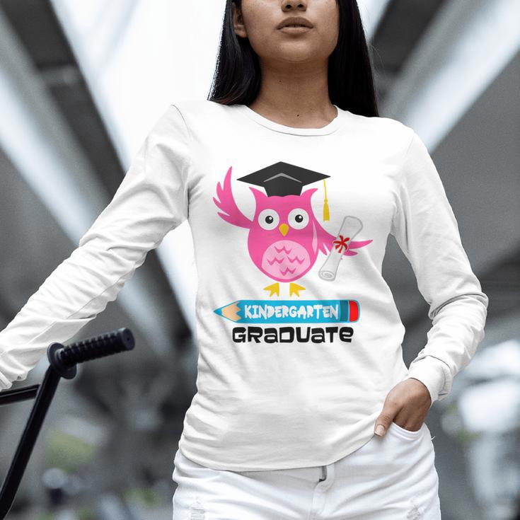 Kindergarten Graduation Tee Shirt Pink Owl T-Shir Unisex Long Sleeve T-Shirt