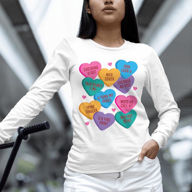 Librarian Shirt Valentines Book Worm Reading Tshirt Premium Tri-Blend Unisex Long Sleeve T-Shirt