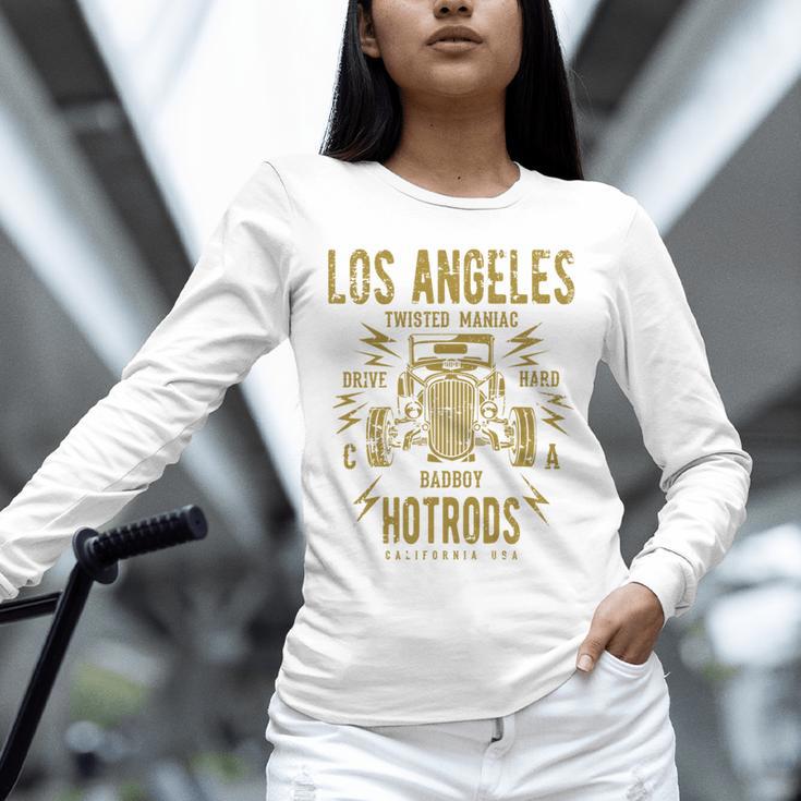 Los Angeles Hotrods Automotive Nostalgia Distressed Unisex Long Sleeve T-Shirt Los Angeles Hotrods Automotive Nostalgia Distressed Unisex Long Sleeve T-Shirt