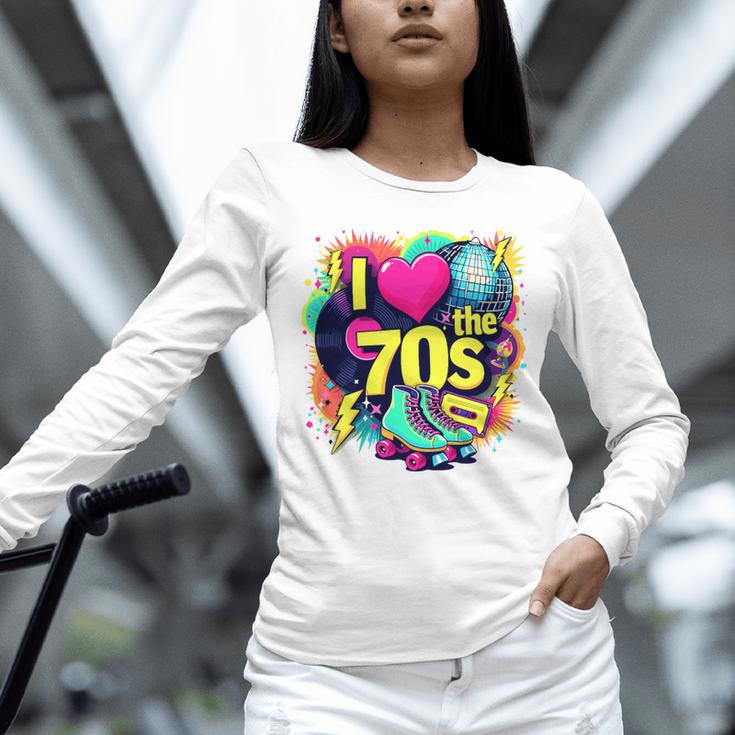 I Love The 70s Retro Cassette Roller Vinyl Nostalgia Vibes Premium Tri-Blend Unisex Long Sleeve T-Shirt