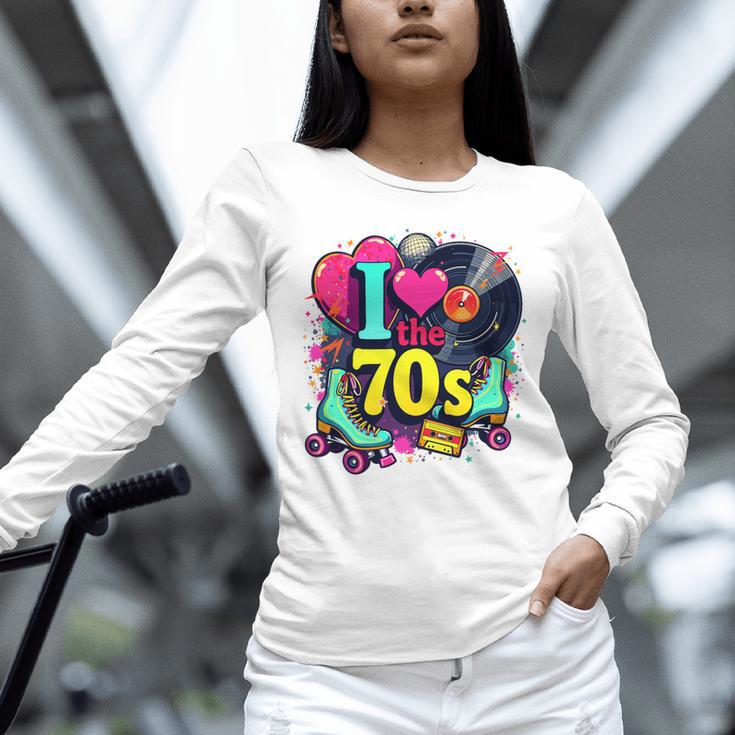 I Love The 70s Vintage Cassette Roller Vinyl Nostalgia 70s Premium Tri-Blend Unisex Long Sleeve T-Shirt