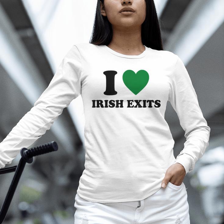 I Love Irish Exits St Patrick's Day Introvert Party Unisex Long Sleeve T-Shirt
