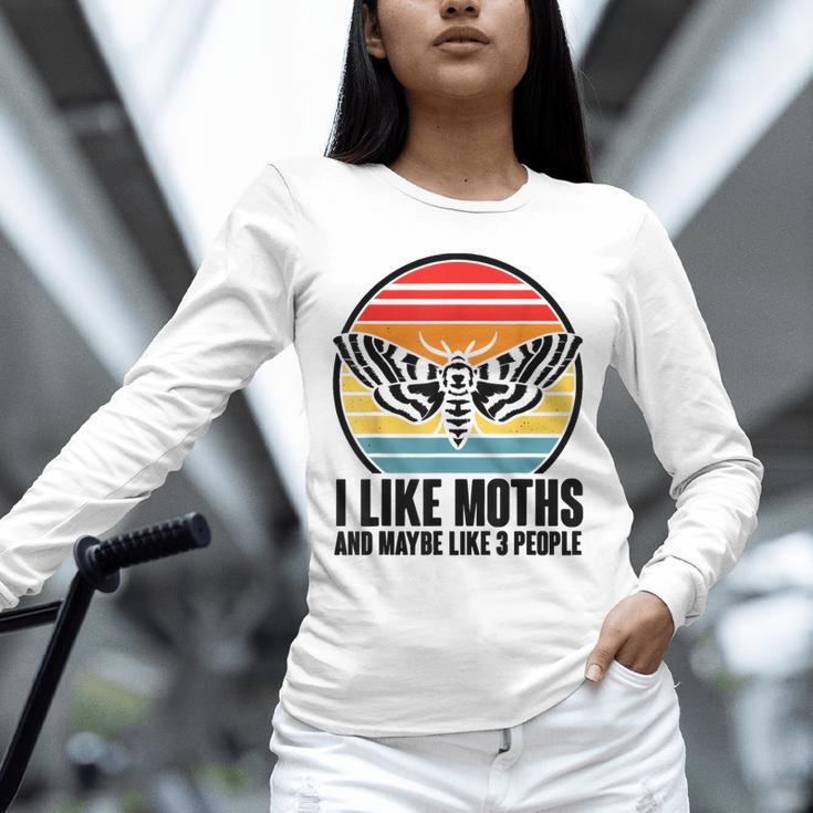 I Like Moths And Maybe 3 People Insect Moth Lovers Introvert Unisex Long Sleeve T-Shirt